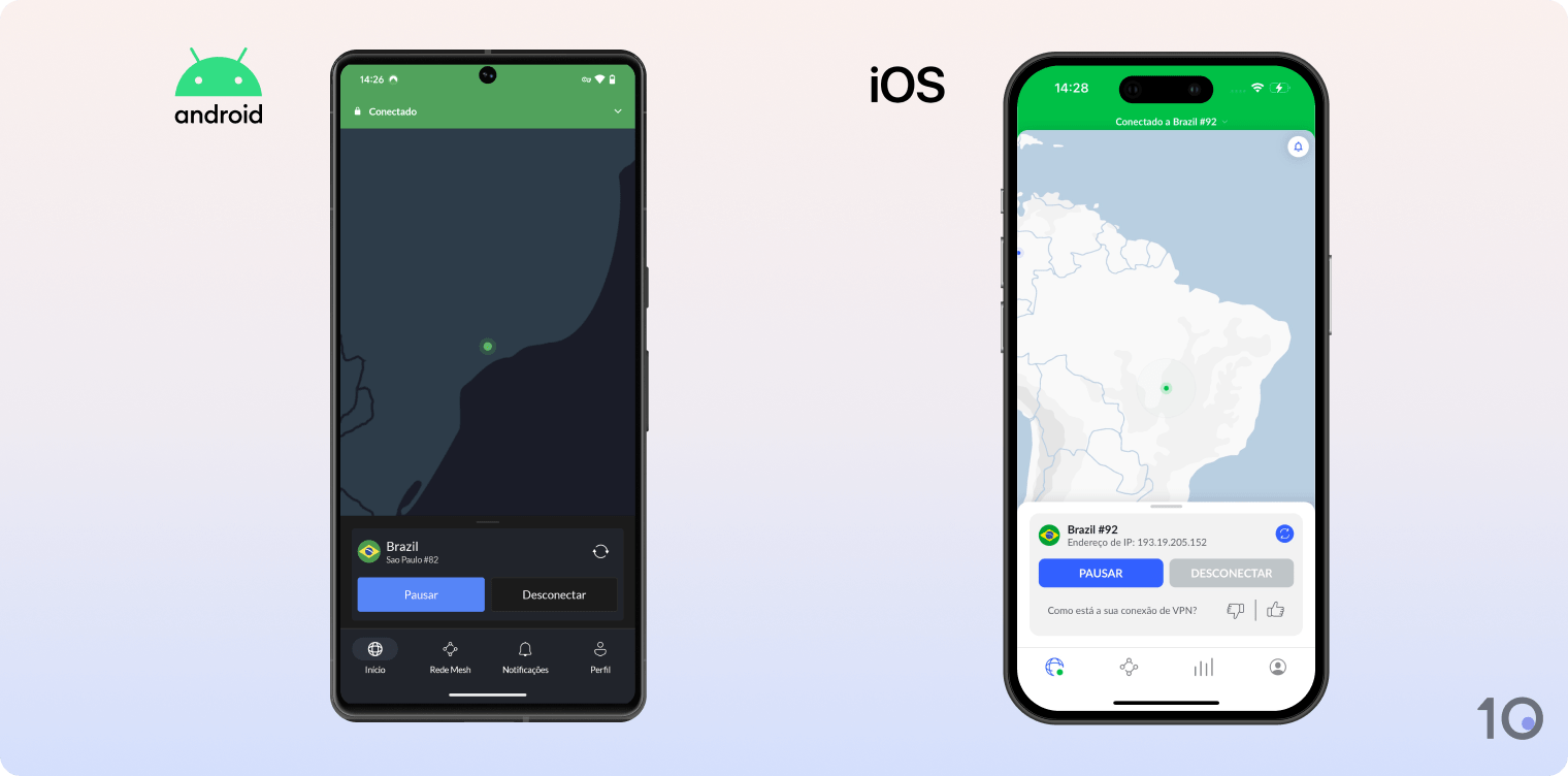 Aplicativos da NordVPN para Android e iOS