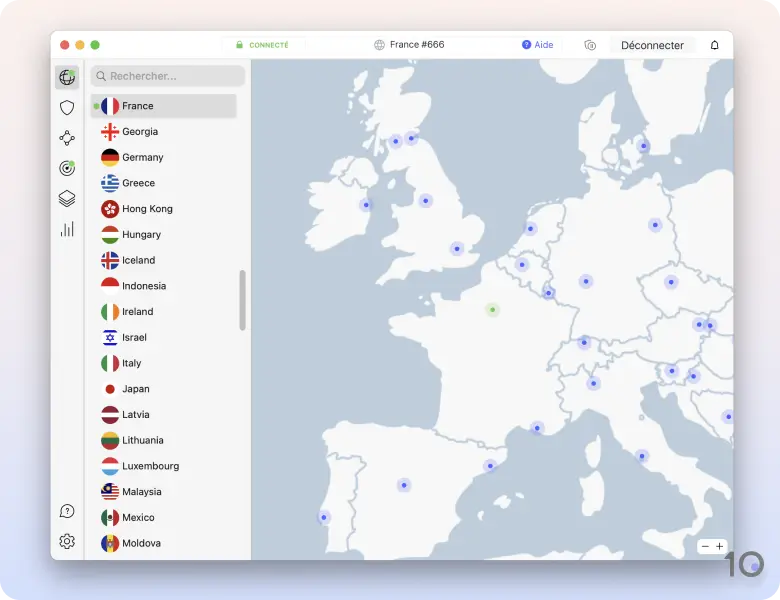 L'application VPN gratuite de NordVPN pour macOS