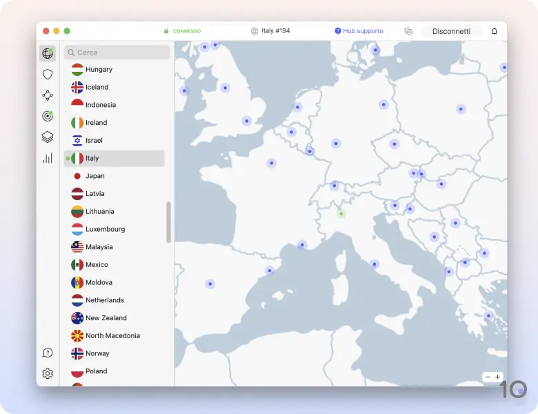 L'applicazione macOS di NordVPN