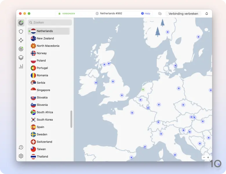 NordVPN's gratis VPN-app voor macOS