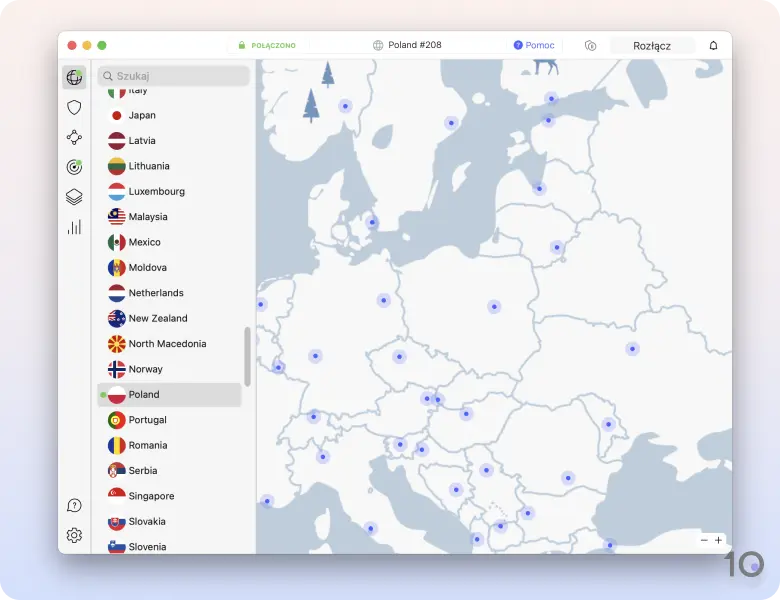 Aplikacje NordVPN na system macOS