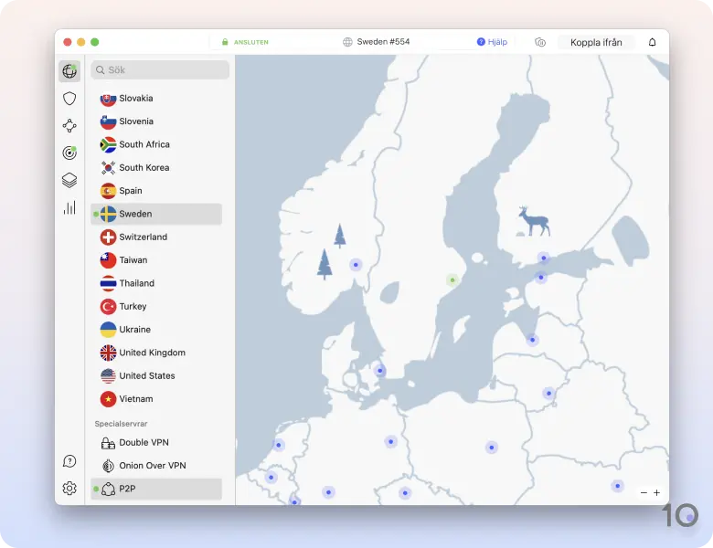 NordVPNs app för macOS