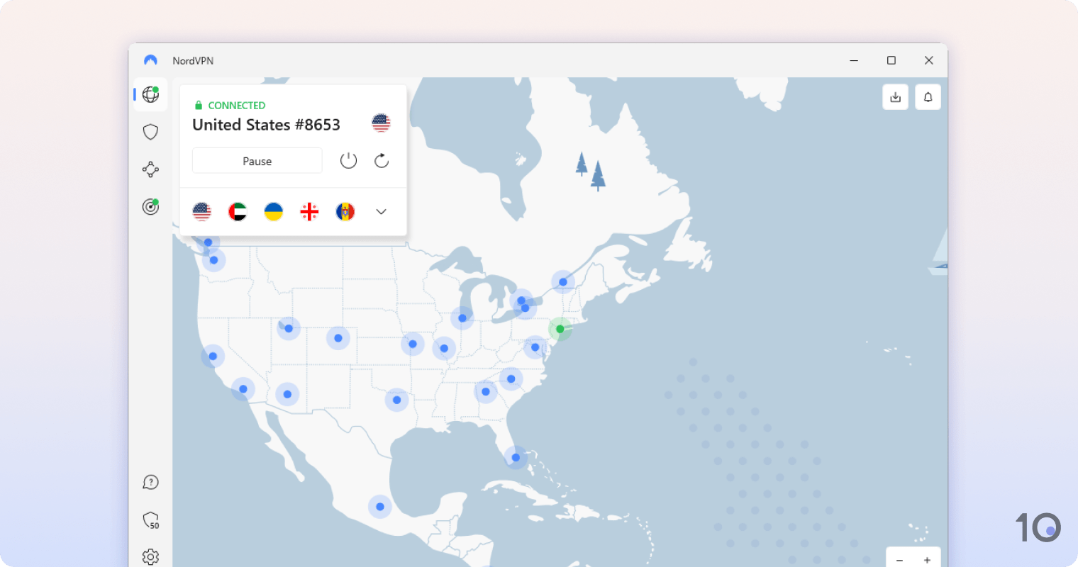 NordVPN's app for Windows