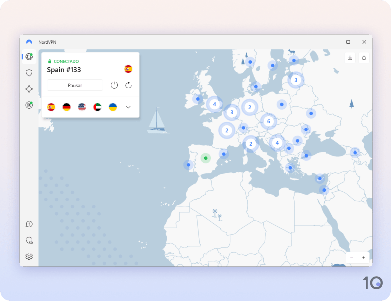 Aplicación de NordVPN para Windows