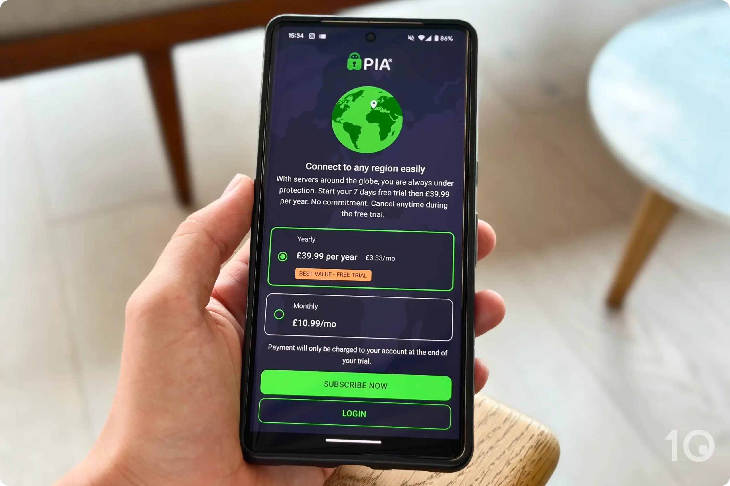 Activación de la prueba gratuita de PIA en Android