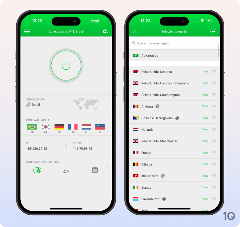 Aplicativo da PIA VPN para iOS