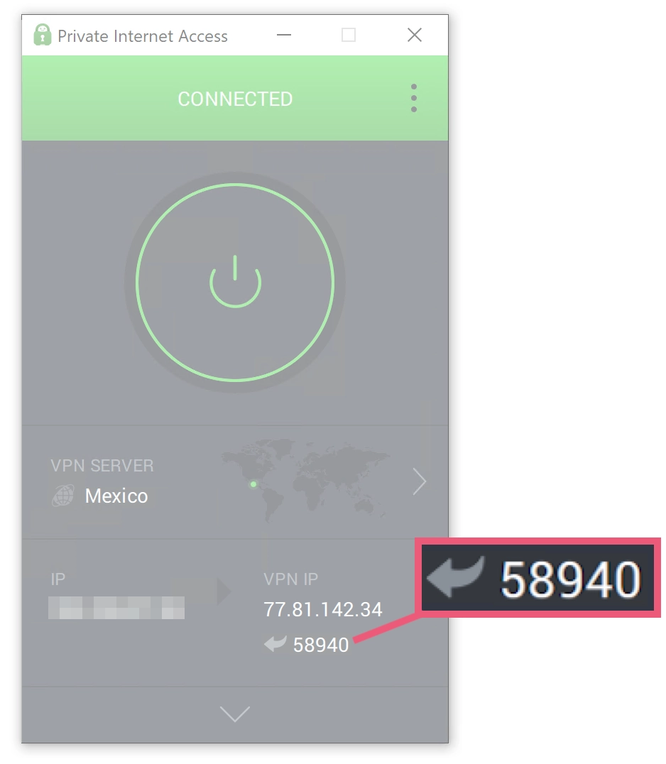 Example of an open port number