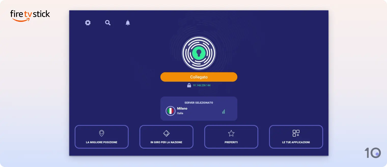 L'app di PrivadoVPN per Fire TV Stick