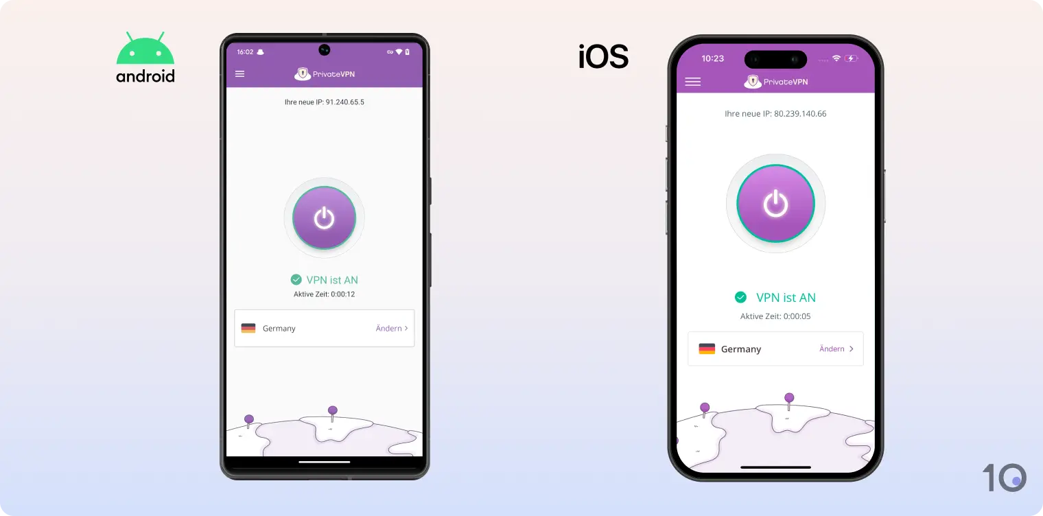 PrivateVPN-Apps für Android und iOS