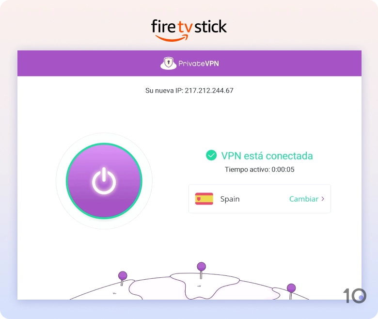 Aplicación de PrivateVPN para Amazon Fire TV