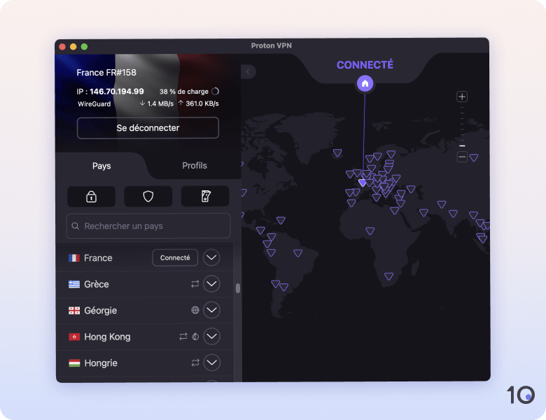 L'application Proton VPN pour macOS