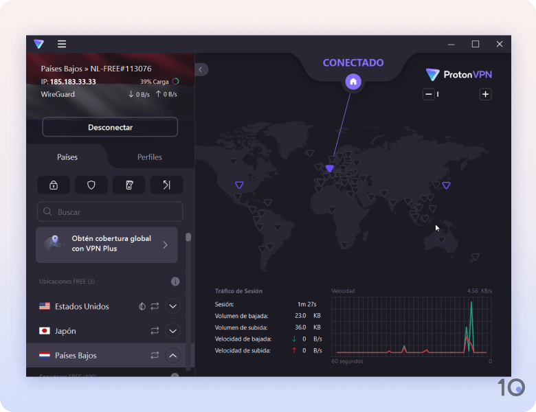 Aplicación de Proton VPN Gratis para Windows