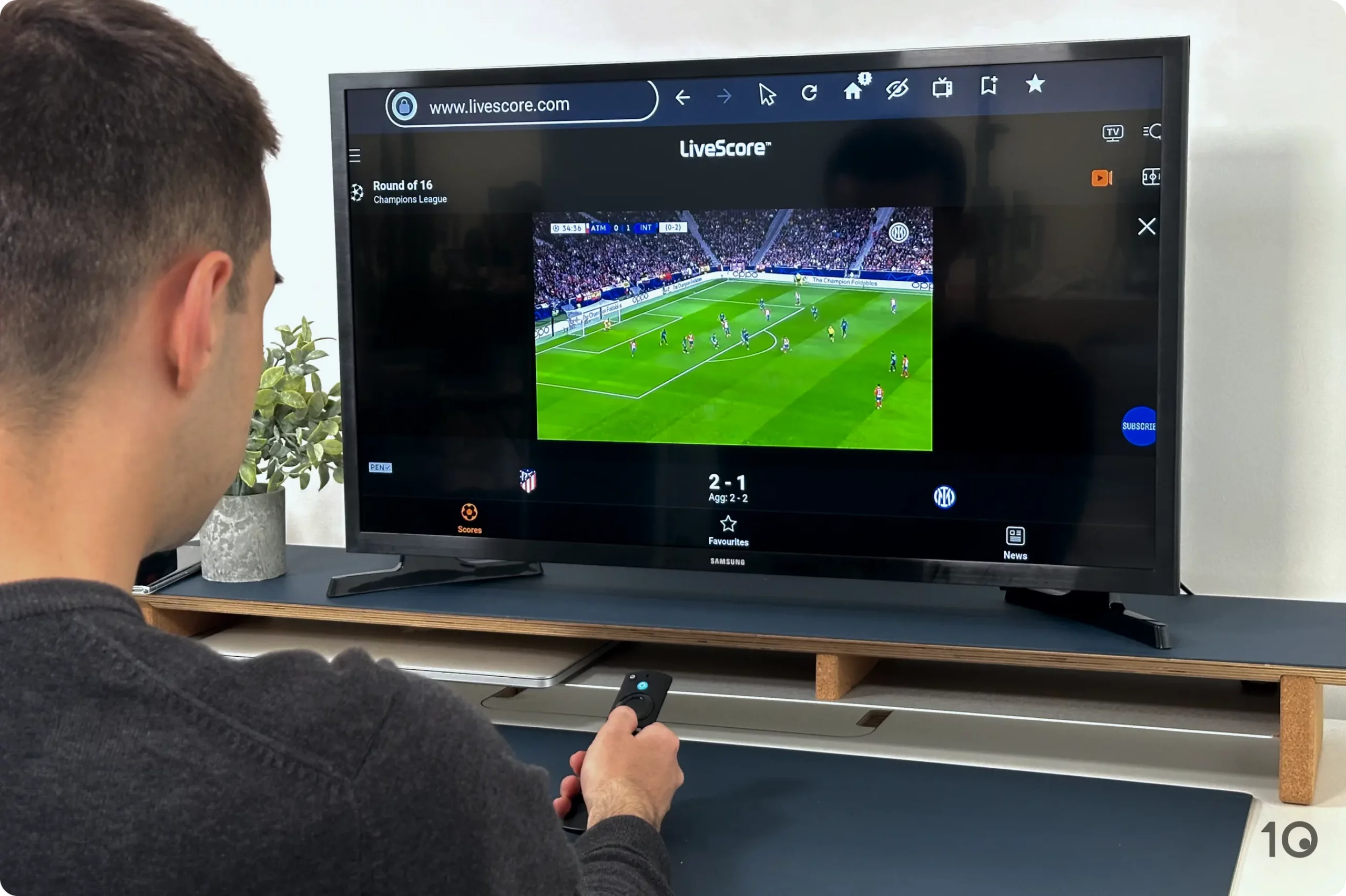 Une vidéo consultée sur le site de LiveScore grâce au navigateur de la Fire TV