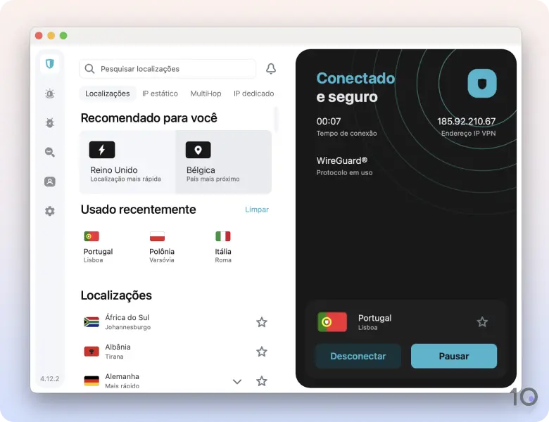 Aplicativo Mac da SurfsharkVPN