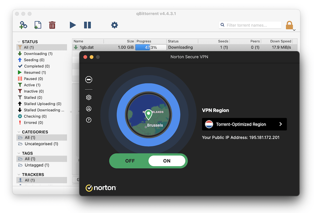 Download di file torrent con Norton VPN