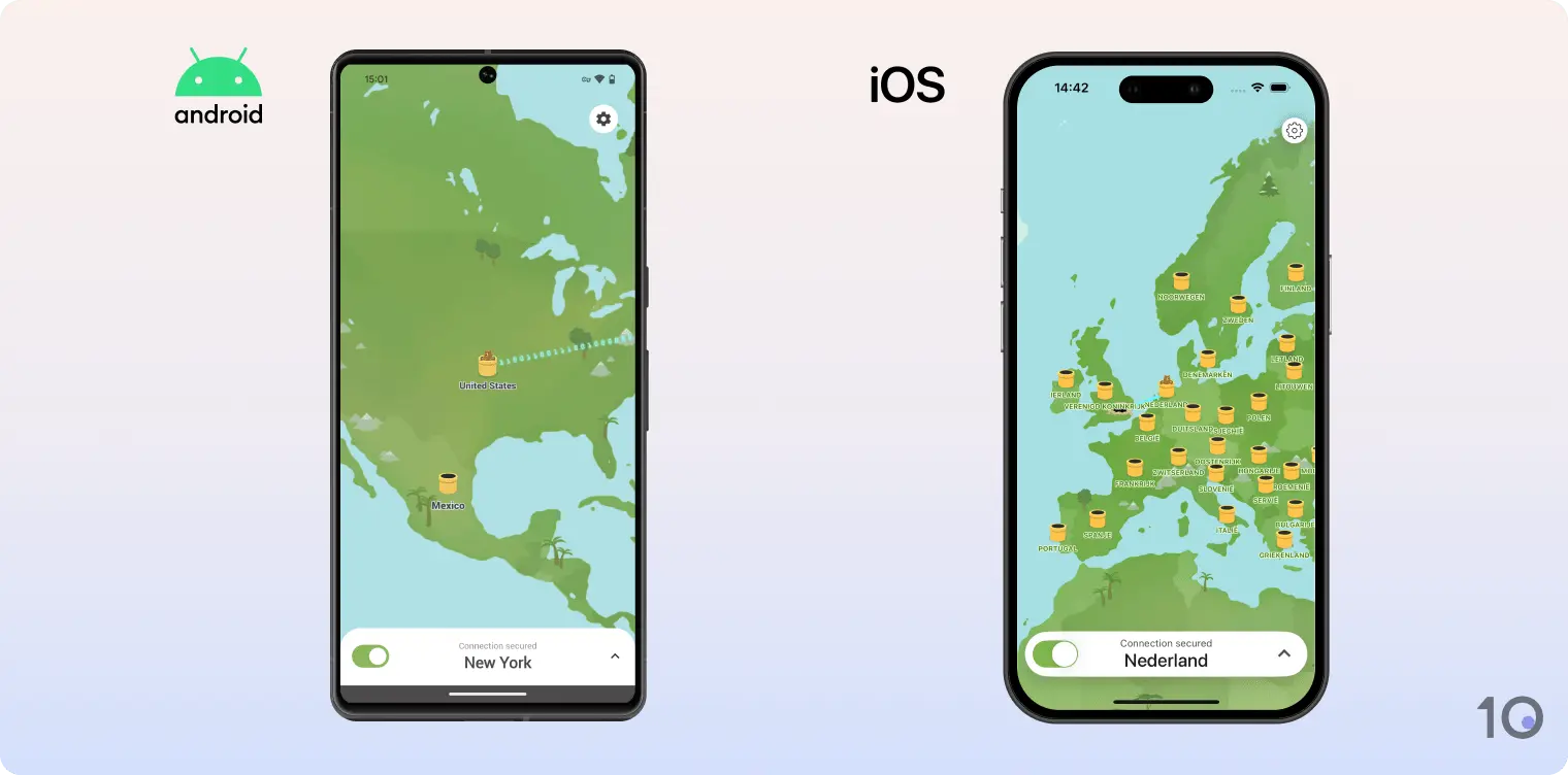 TunnelBear's VPN-apps voor Android en iOS