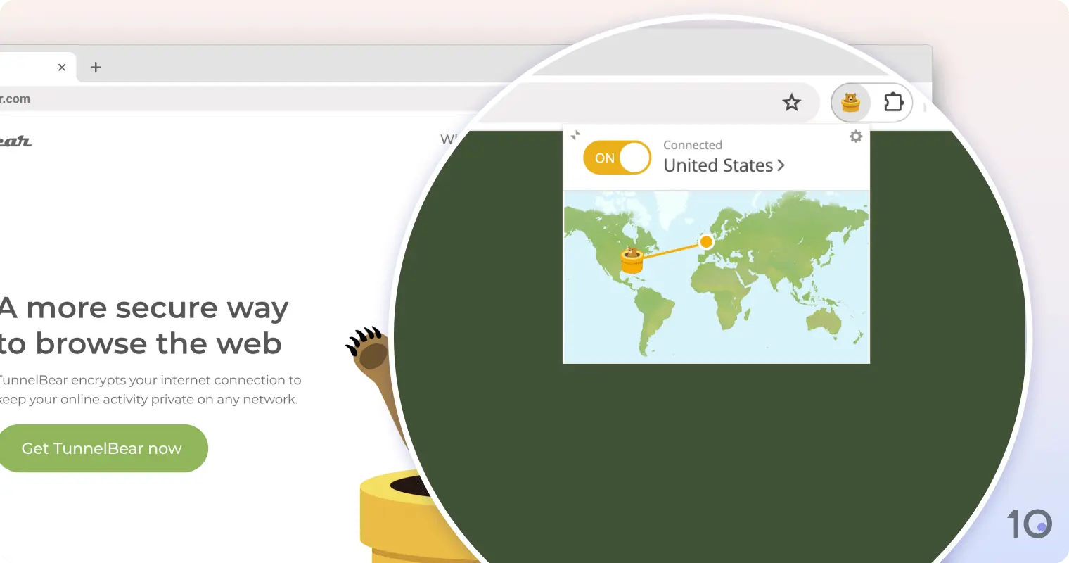 TunnelBear's VPN extension for Chrome