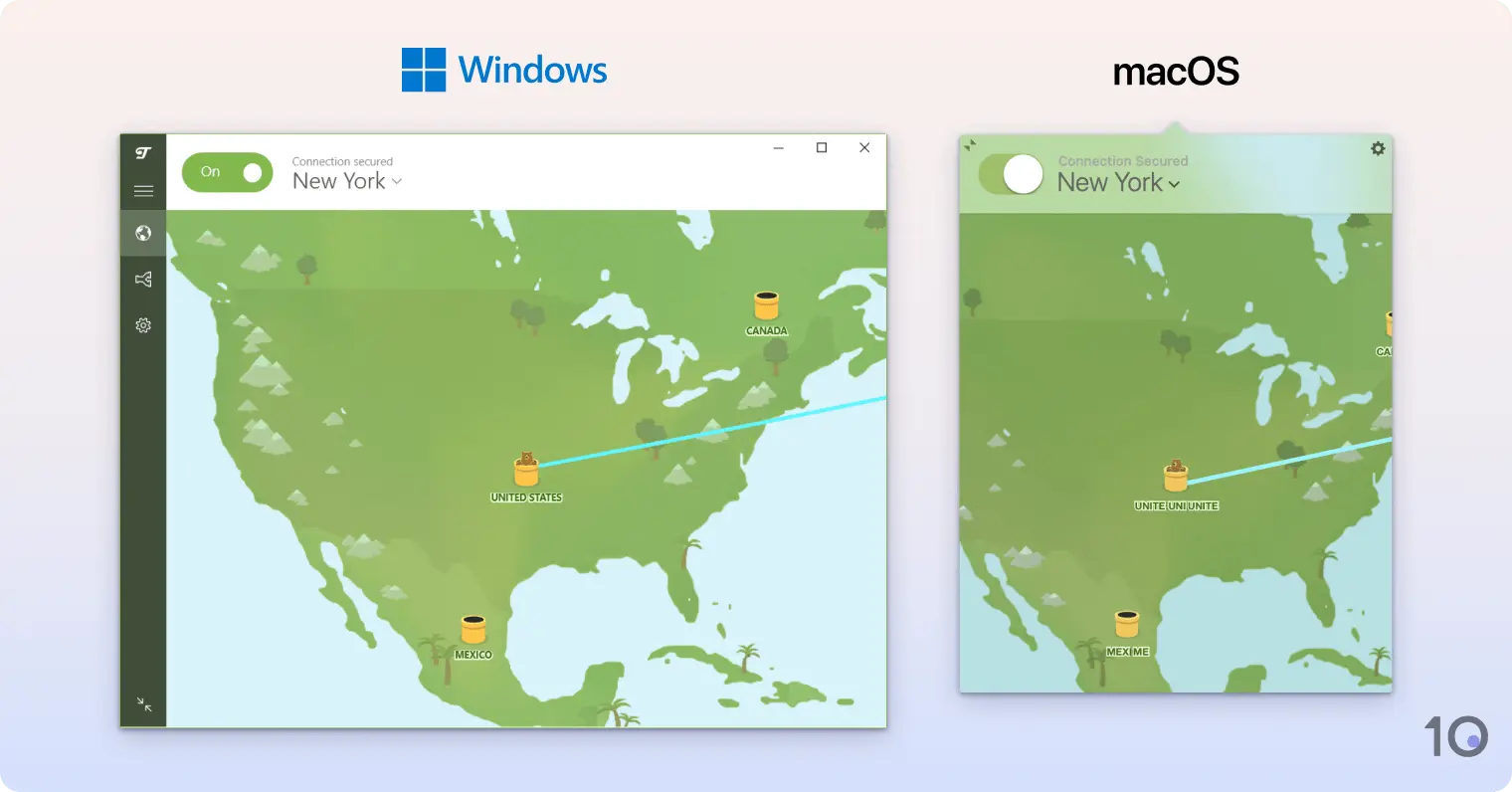 Aplicaciones VPN de TunnelBear para Windows y macOS