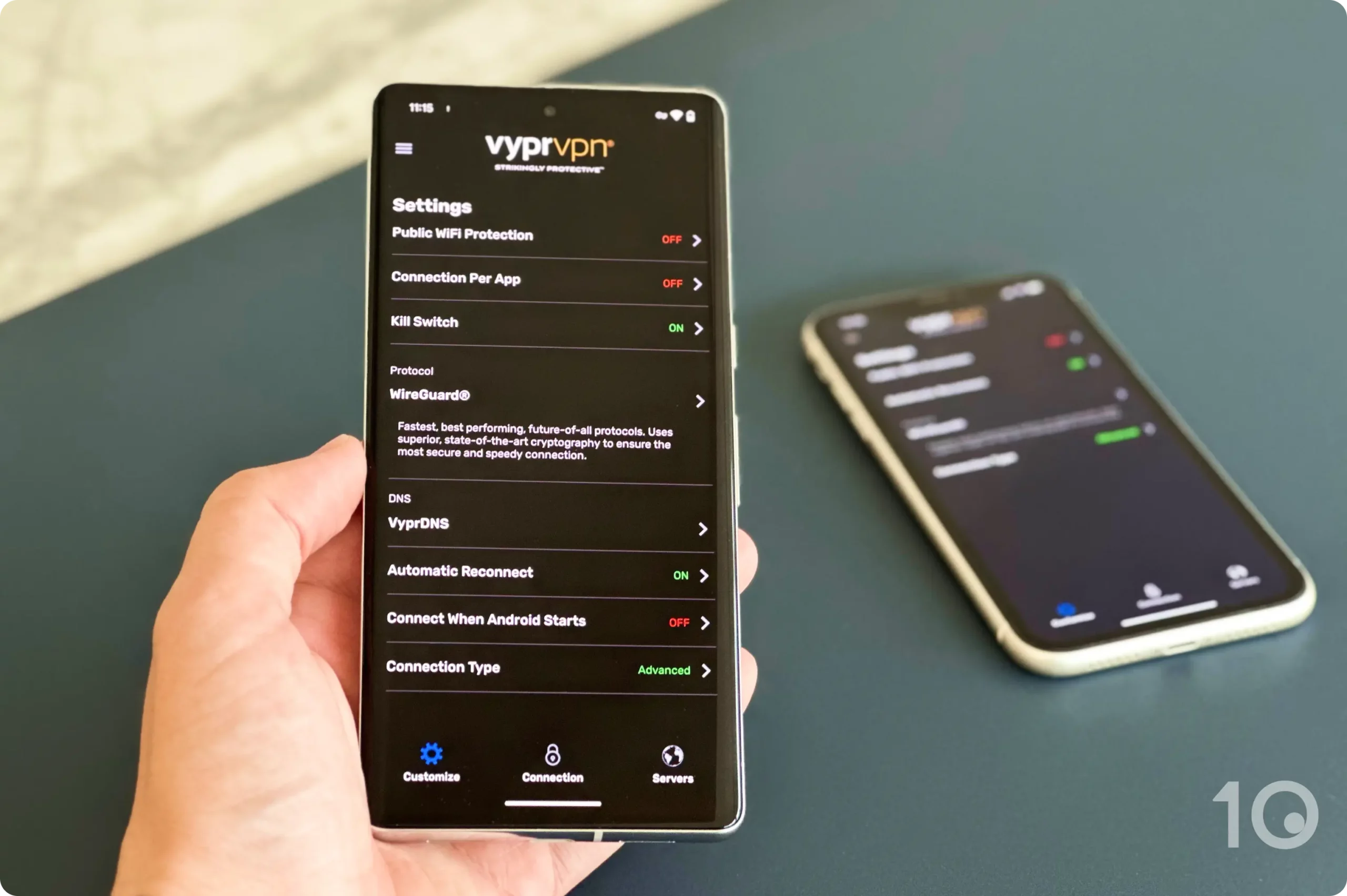 VyprVPN:s säkerhetsinställningar på Android