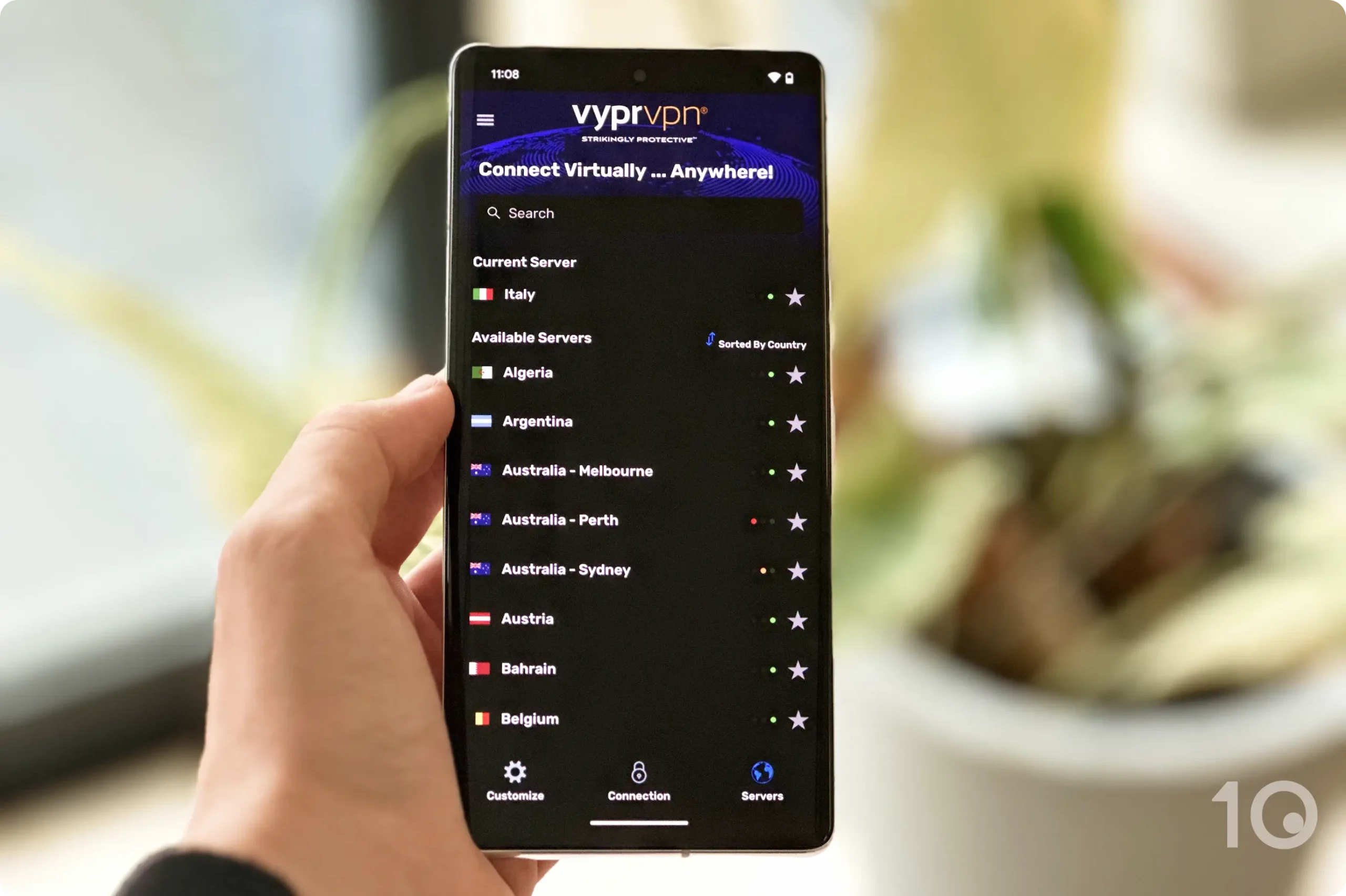 VyprVPN:s servernätverk på Android