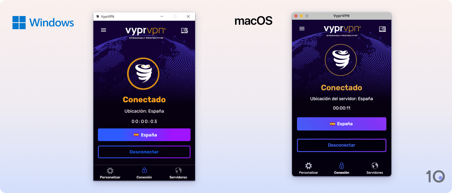 Aplicaciones de VyprVPN para Windows y macOS