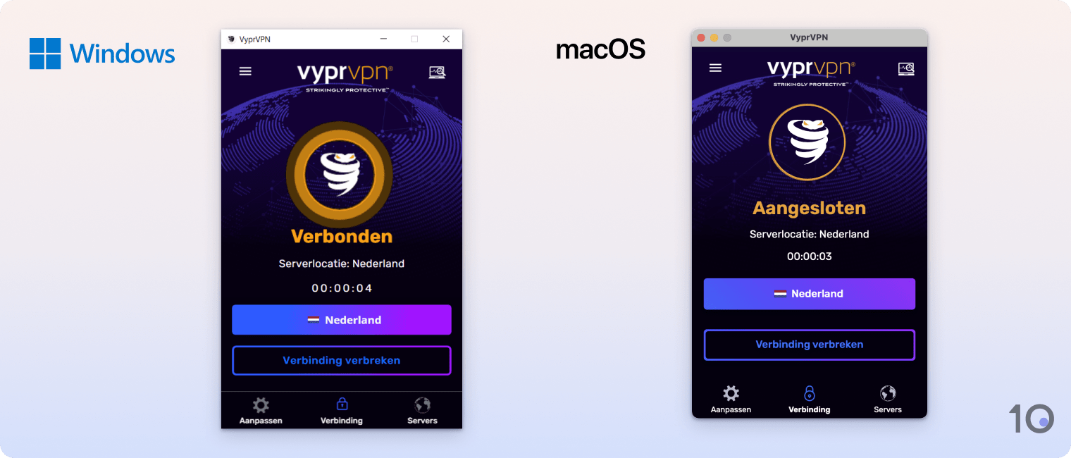 VyprVPN's Windows app en macOS app