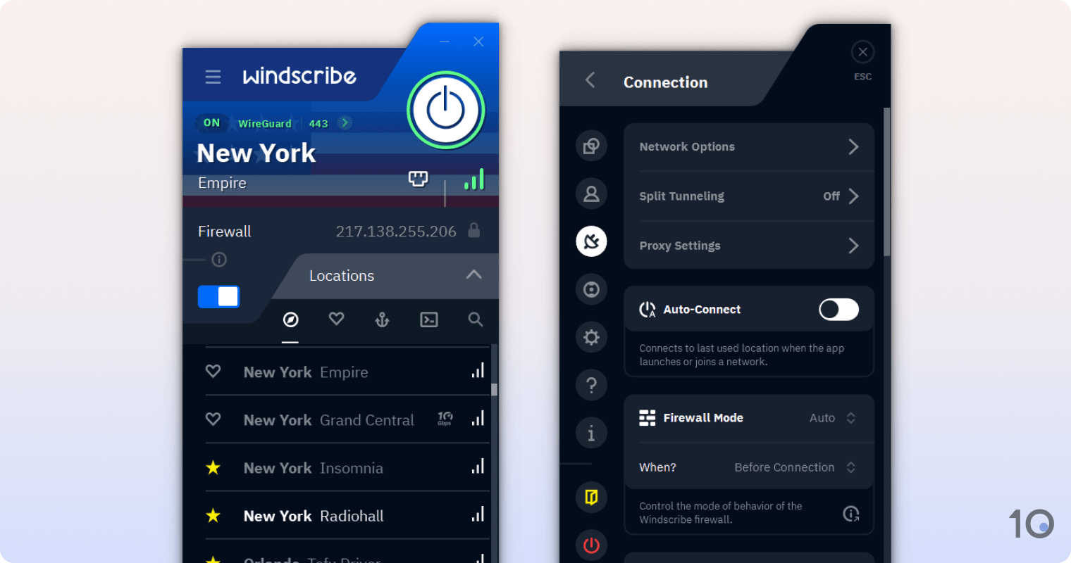 Windscribe Free's VPN app for Windows