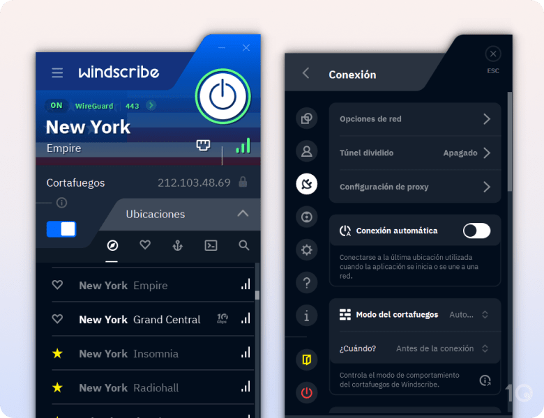 Aplicación de Windscribe Gratis para Windows