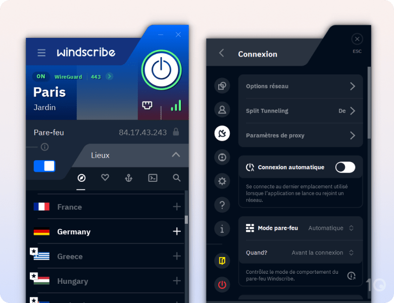 Application VPN Windscribe Free pour Windows